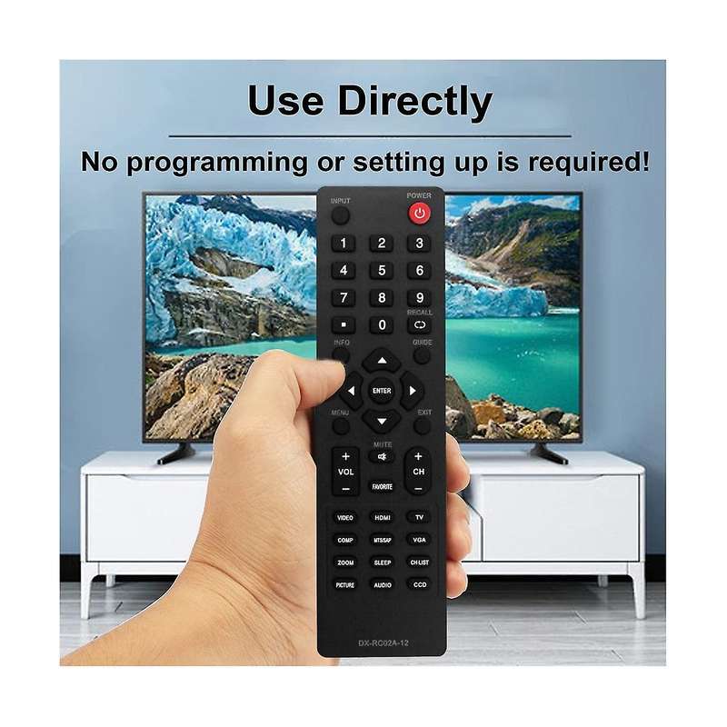 Replace Dx-rc02a-12 Remote Control for Dx-32e250a12 Dx-24e150a11 Dx-19ld150a11 Dx-l42-10a Dx-l40-10
