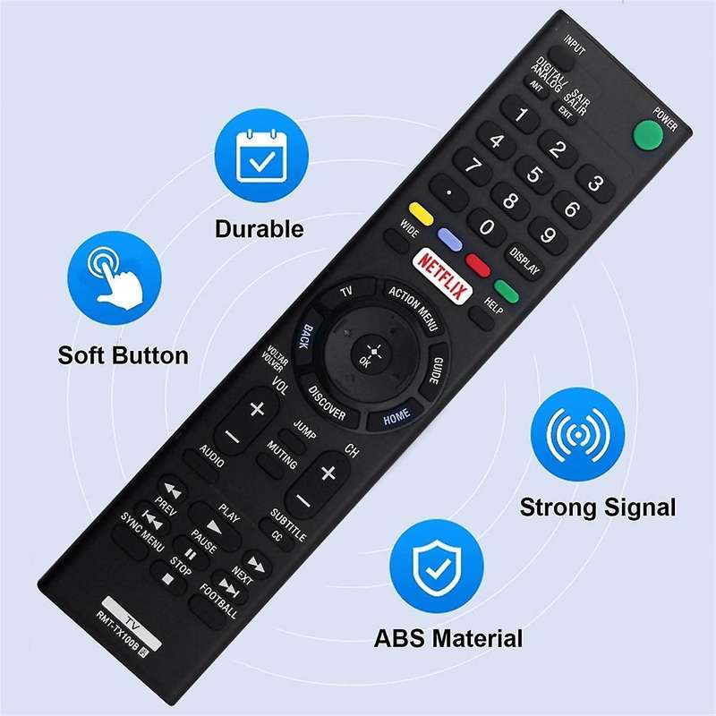 Replace -TX100B Remote Control for LED LCD 4K TV -55W6500 XBR-55X855C -43X8301C -55XD8599
