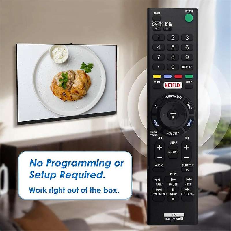 Replace -TX100B Remote Control for LED LCD 4K TV -55W6500 XBR-55X855C -43X8301C -55XD8599