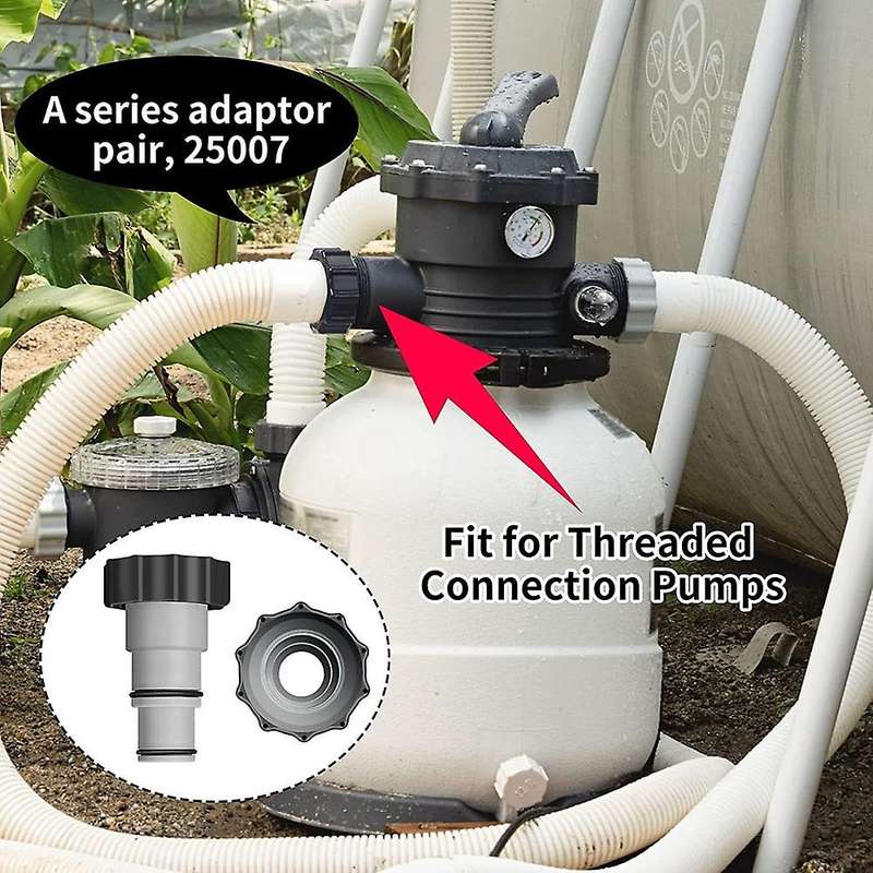 Replace Hose Adapter a W/Collar for Threaded Connection Pumps for Plunger Valve Pool Drain Swimming
