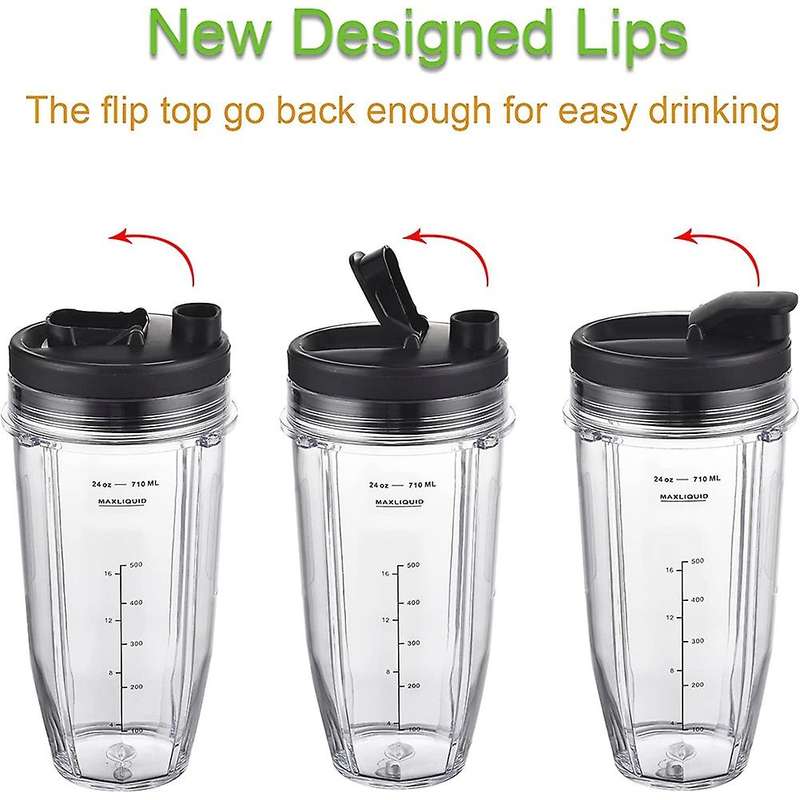 Replacement 24oz for Nutri Ninja Blender Cup with & Seal Lid for Bl450 Foodi Ss101 Ss351 Ninja Blen