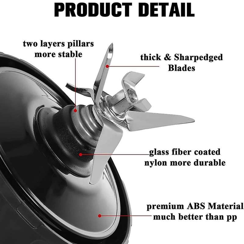 Replacement Blender Cups for Ninja Bn801-24 Cups with 7 Fins Blades Parts Fit for Ninja Bl480 Bl482