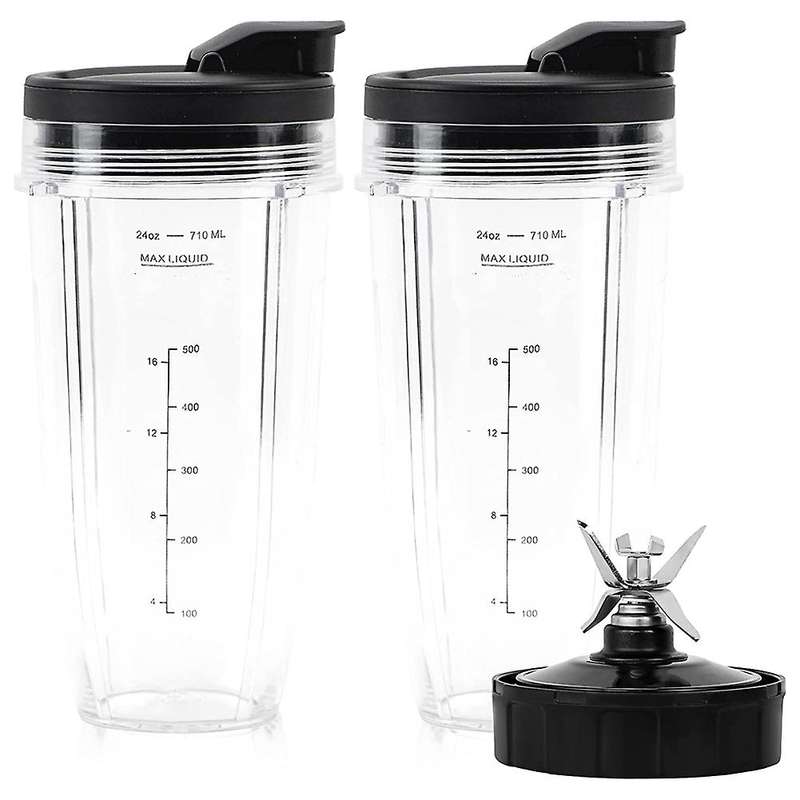Replacement Blender Cups for Ninja Bn801-24 Cups with 7 Fins Blades Parts Fit for Ninja Bl480 Bl482