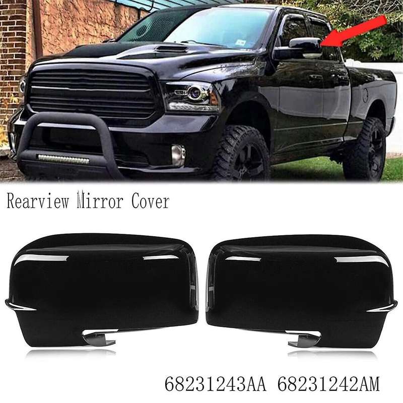 Replacement Car Right Rearview Mirror Cover Caps Shell for Ram 1500 2009 2010 2011 2012 68231242AM