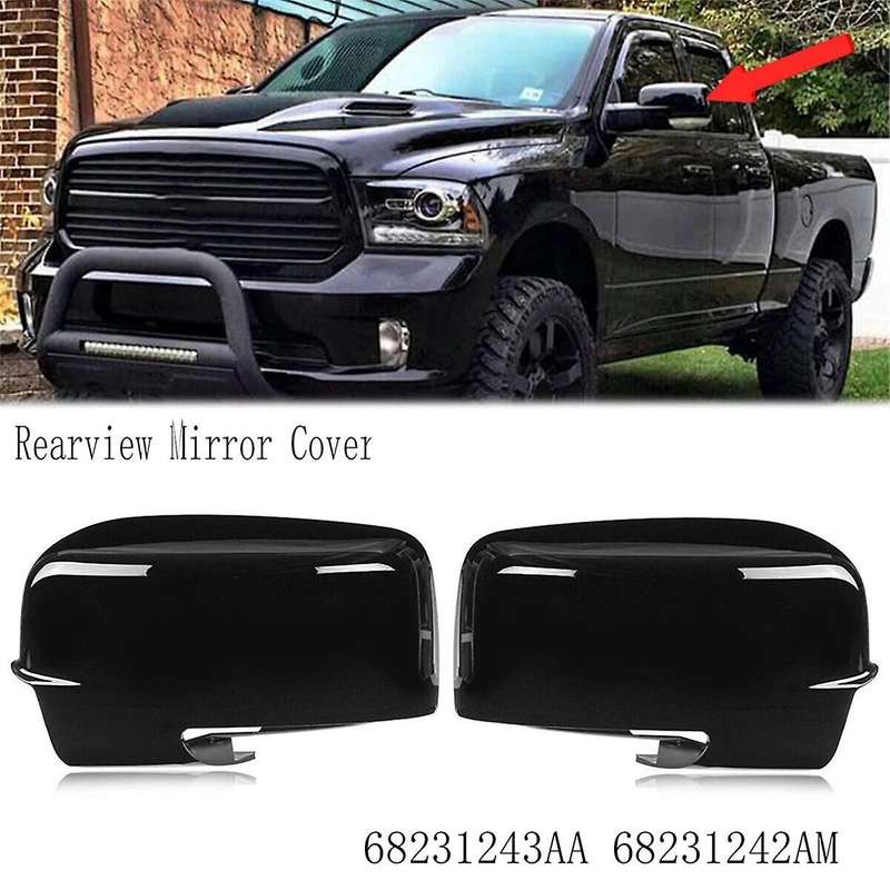 Replacement Car Left Rearview Mirror Cover Caps Shell for Ram 1500 2009 2010 2011 2012 68231243AA