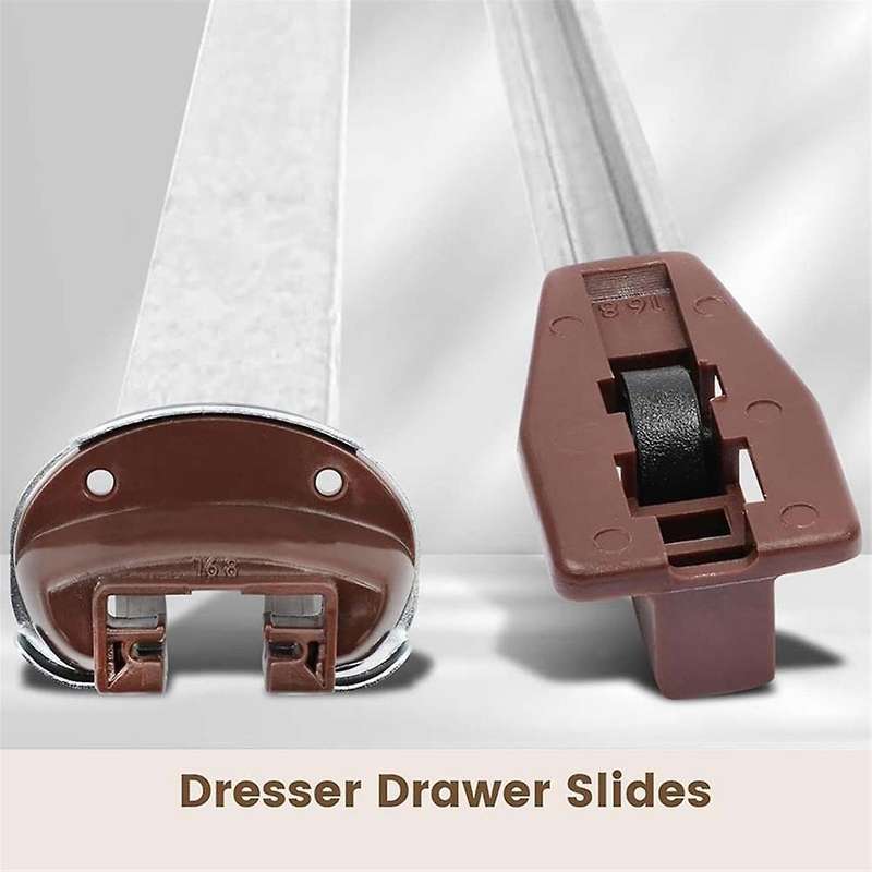 Replacement Drawer Guide Model 168, 7 Sets of Metal Backing and Drawer Stops with Rollers, Fits Slid