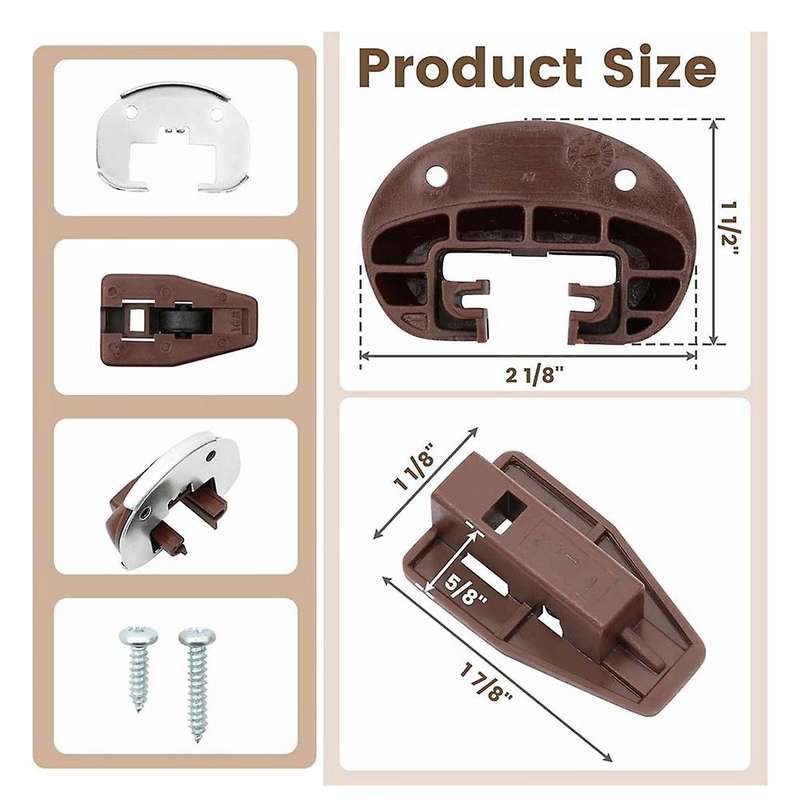 Replacement Drawer Guide Model 168, 7 Sets of Metal Backing and Drawer Stops with Rollers, Fits Slid