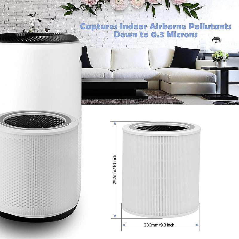 Replacement Filter for Air Purifier Core 400s Part Core 400s-rf,h13 Hepa 360 Filtration 5 Layers 3