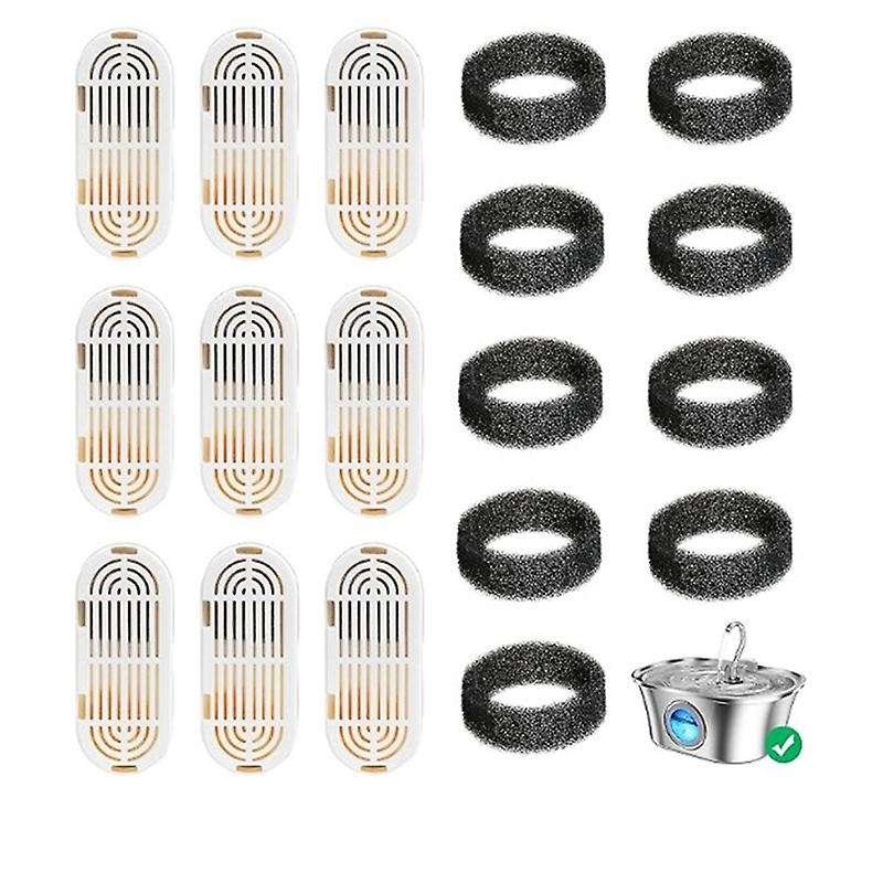 Replacement Filters Sponges Filters for 108Oz/3.2L 4L Stainless Steel Water Fountain Quiet Faucet 6P