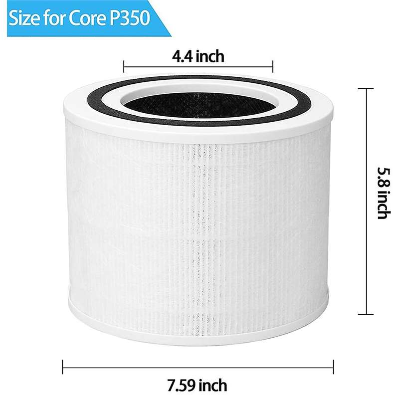Replacement Filters Compatible for Core P350/Core P350-RF,3 in 1 H13 True HEPA Activated Carbon Filt