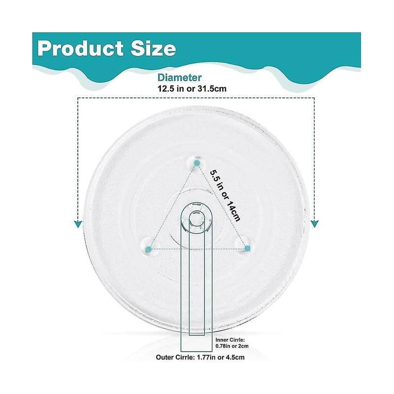 Replacement Glass Tray Glass Plate Turntable Tray Accessories Y-bottom 12.5 In Durable for Oven