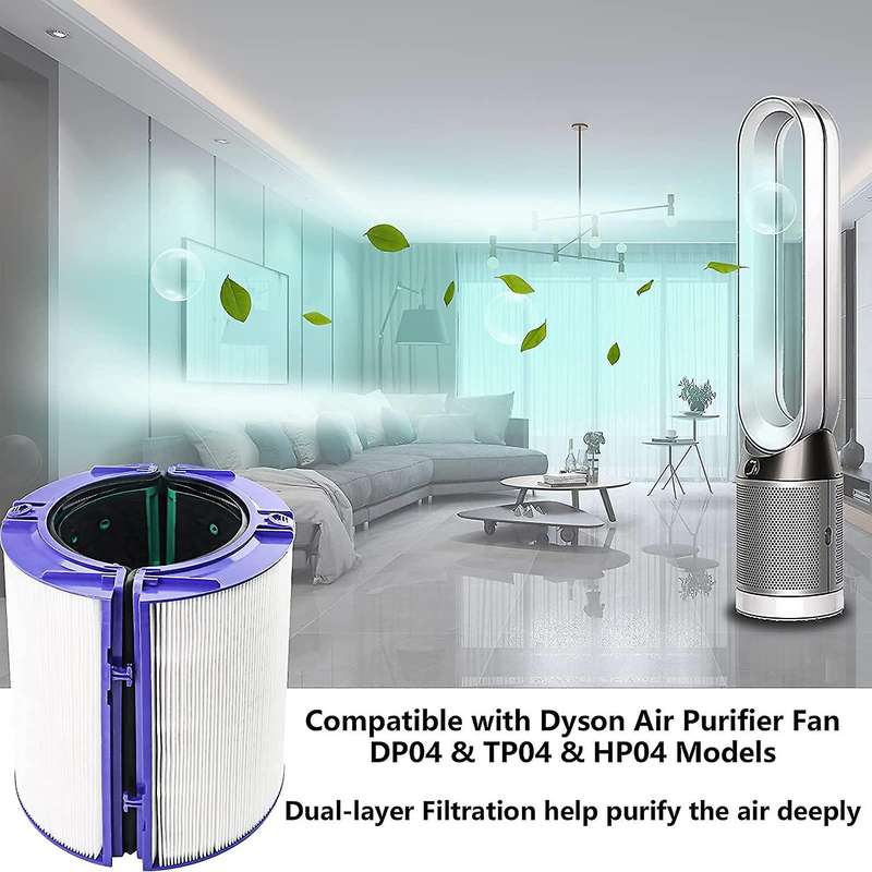 Replacement Hepa Filter for Hp04 Tp04 Dp04 Tp05 Dp05 Air Purifier Glass Hepa Filter & Activated Car