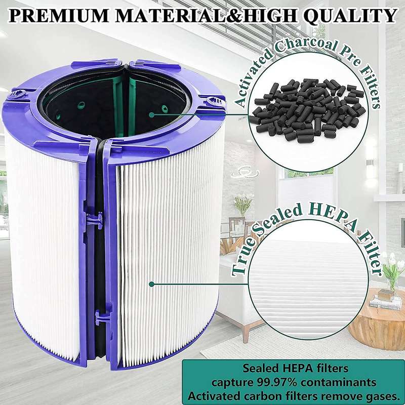 Replacement Hepa Filter for Hp04 Tp04 Dp04 Tp05 Dp05 Air Purifier Glass Hepa Filter & Activated Car