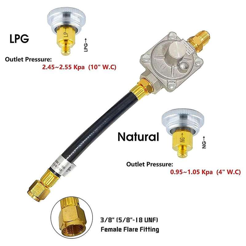 Replacement Of 3030cng for 710-0003 Gas Grill Natural Gas Conversion Kit Regulator with Hose 1/2inch