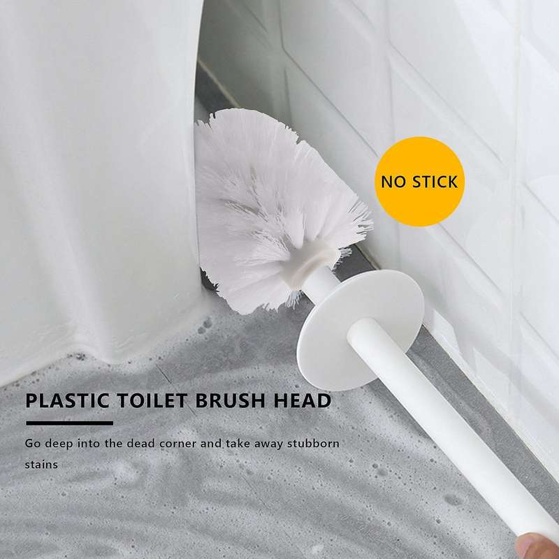 Replacement Spare Bathroom Accessory Plain Plastic Toilet Cleaning Brushes Head Holders White (2x W