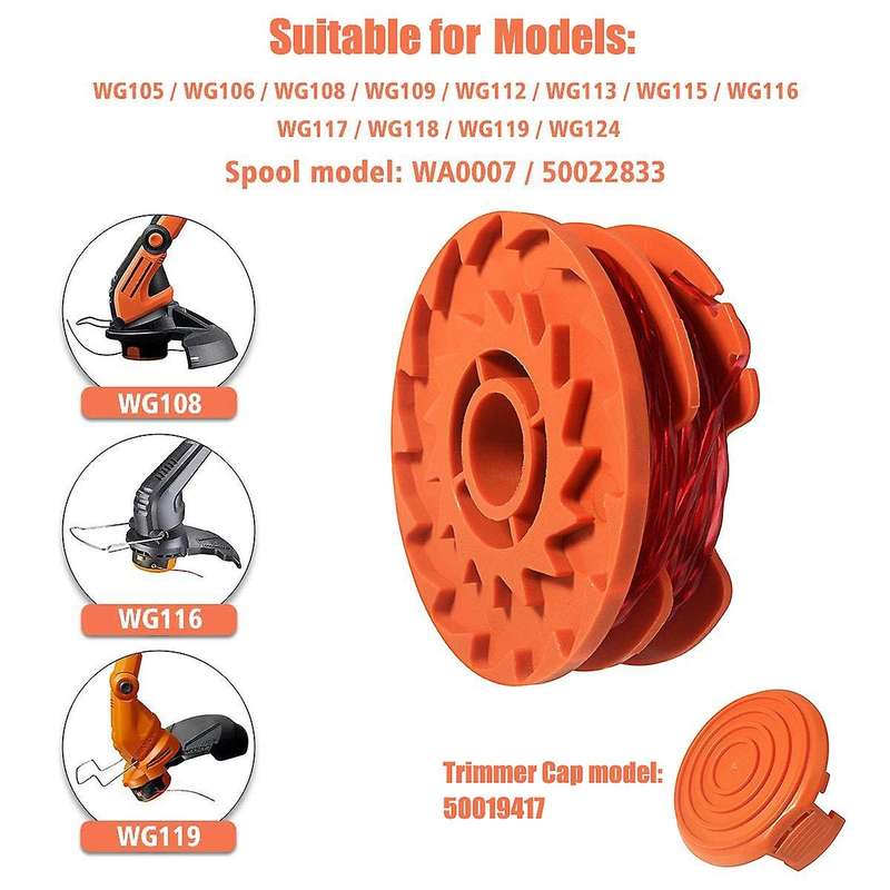 Replacement Spools for Wa0007 Wg116 Wg119 String Trimmer Edger Spool Line Refills Parts Auto-feed