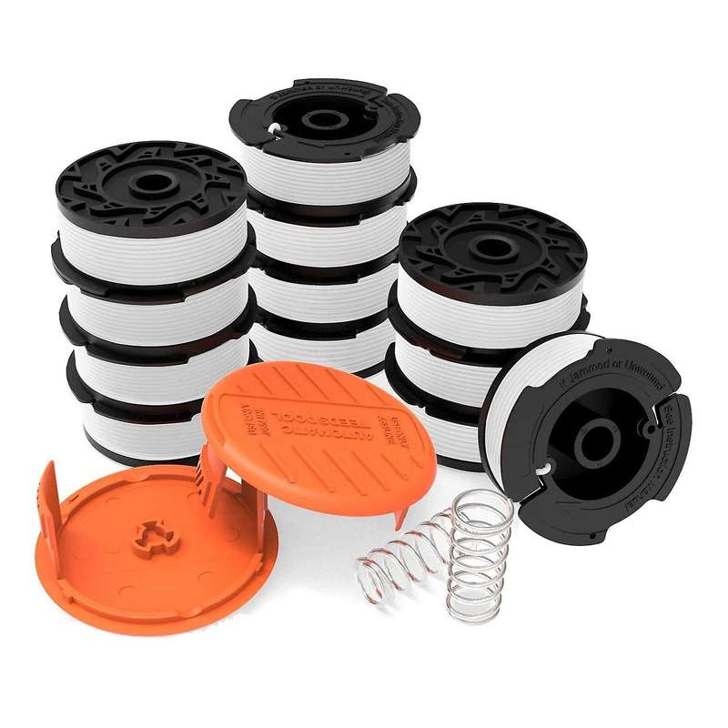 Replacement Spool for String Trimmers,0.065 Inch Autofeed Weed Eater String,12 Spool,2 Trimmer Cap,2