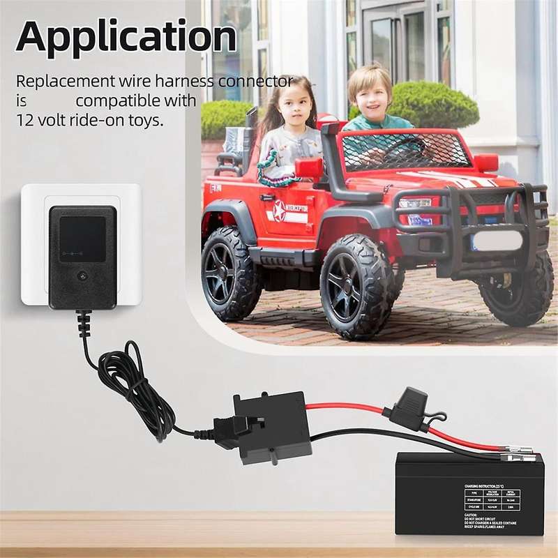 Replacement Wire Harness Connector for 12 Volt Power Wheels Price Battery with 12 AWG Wire 3 Replace
