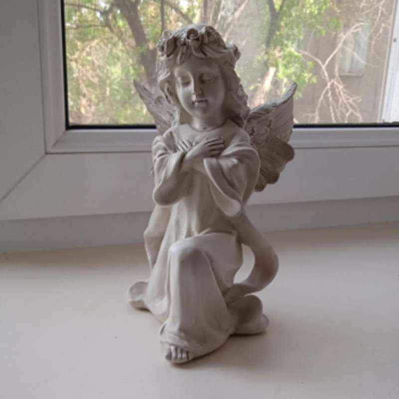 Resin Beautiful Girl Angel Miniature Statue Ornament Cute Sculpture Modern Art Sketch Model Home Dec