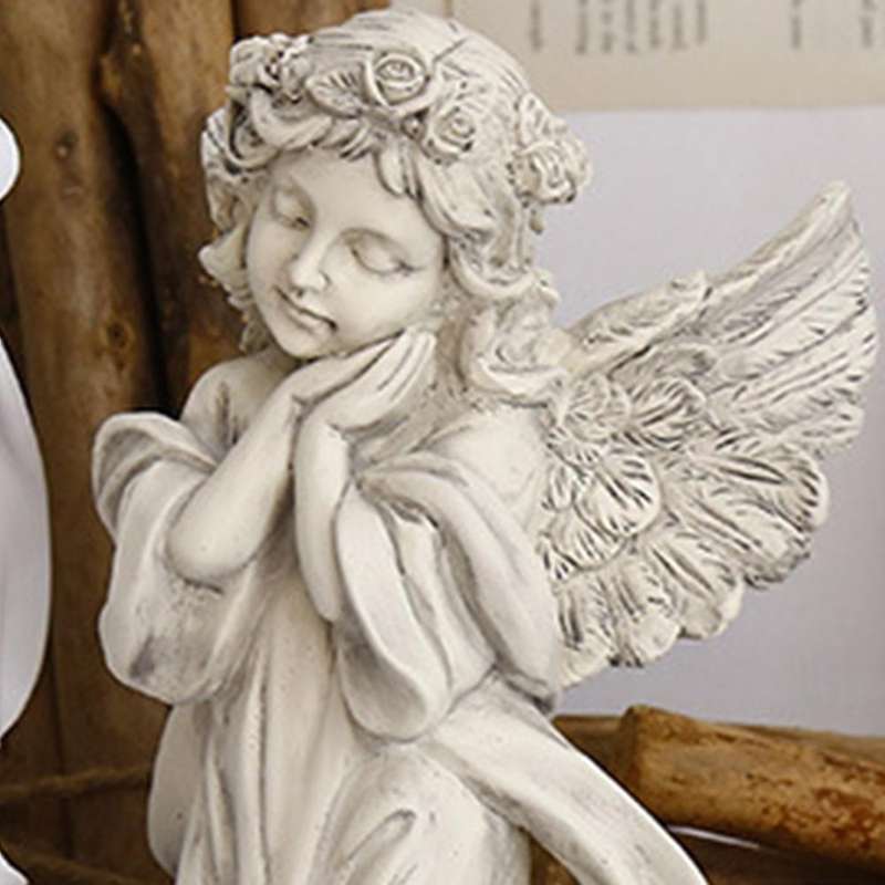 Resin Beautiful Girl Angel Miniature Statue Ornament Cute Sculpture Modern Art Sketch Model Home Dec