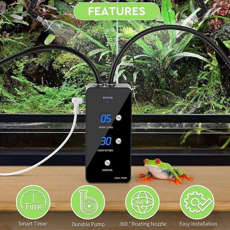 Reptile Humidifier, Misting System for Reptile Terrariums, Automatic Misting System with Adjustable