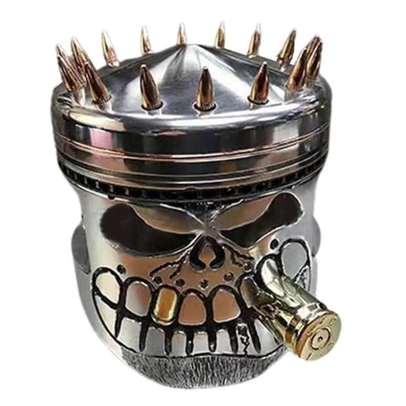 Resin Carved Skeleton Sculpture Ornament Cosplay Halloween Piston Skull Face Sculpture Figurine Art