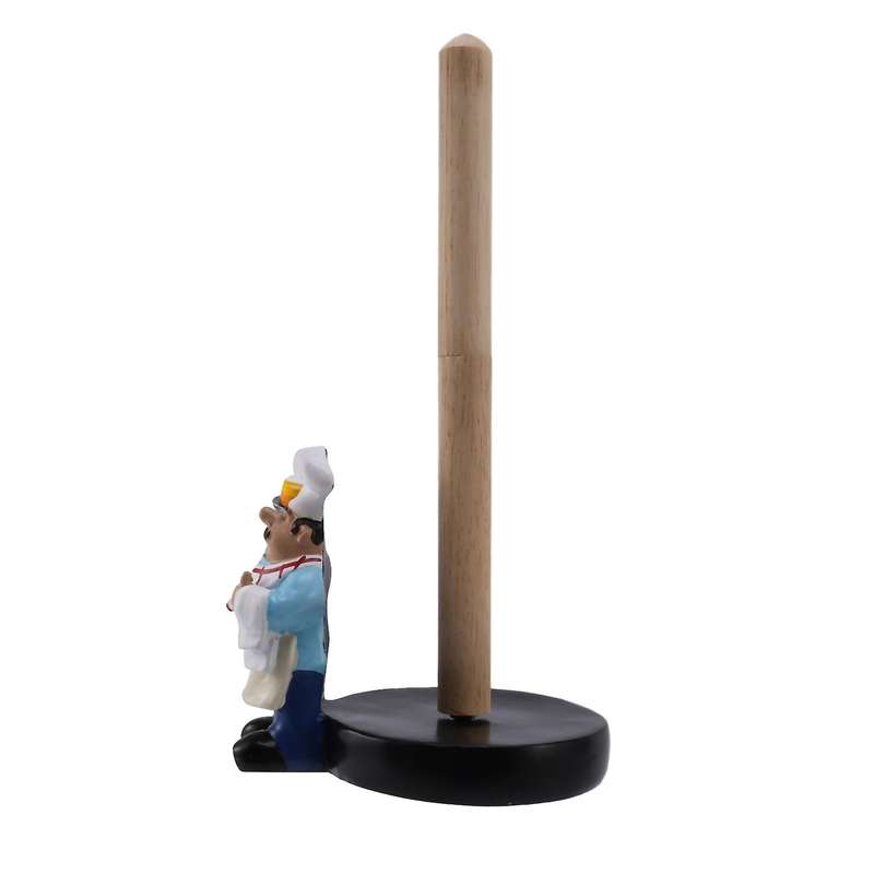 Resin Chef Double-Layer Paper Towel Holder Figurines Home Cake Shop Restaurant Crafts Decoration Or
