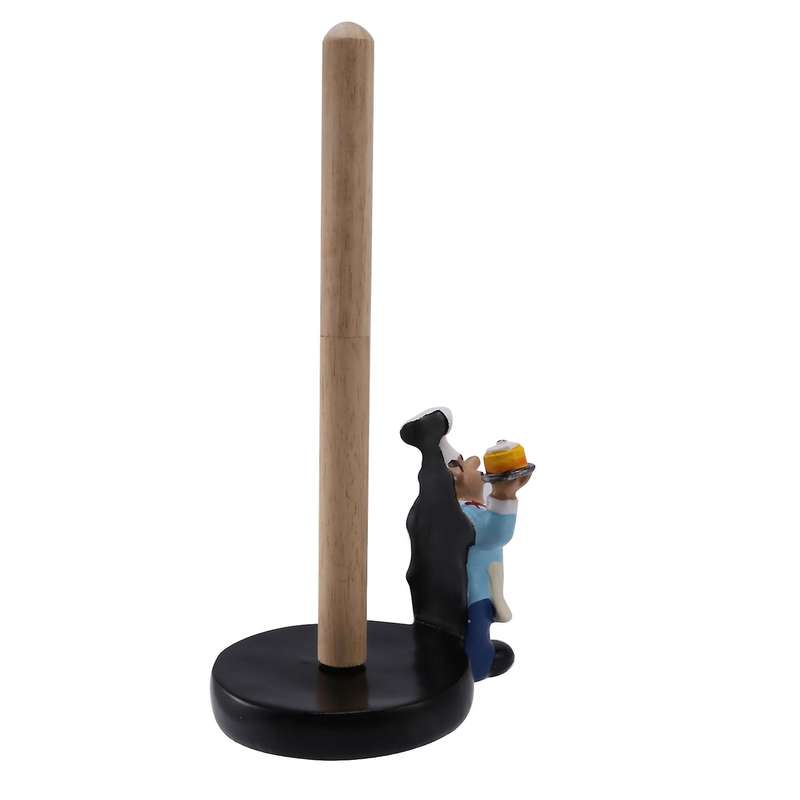 Resin Chef Double-Layer Paper Towel Holder Figurines Home Cake Shop Restaurant Crafts Decoration Or