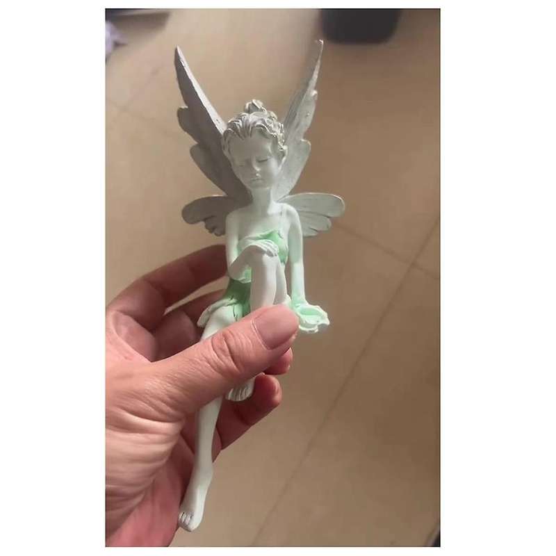 Resin Crafts, Flower Fairy Garden Ornaments, Turek Sitting Fairy Statue