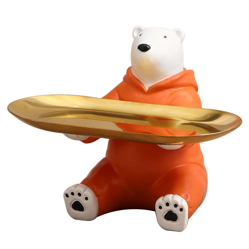 Resin Confession Bear Figurines Love Bears Tray Statue Home Decor Key Storage Art Sculpture Desktop