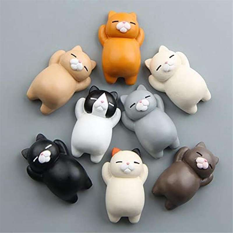 Resin Cats Fridge Magnet, Cartoon Refrigerator Magnets, 3D Kitten Refrigerator Magnetic Sticker, Mag