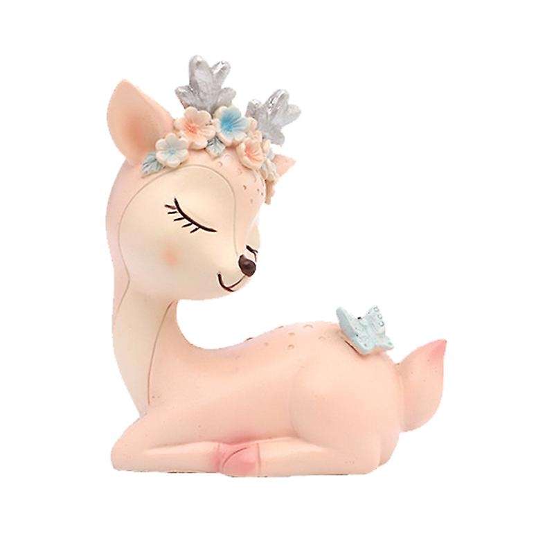 Resin Deer Garden Car Cake Decoration Miniature Animal Figurine Fairy Garden Ornament Craft for Bir