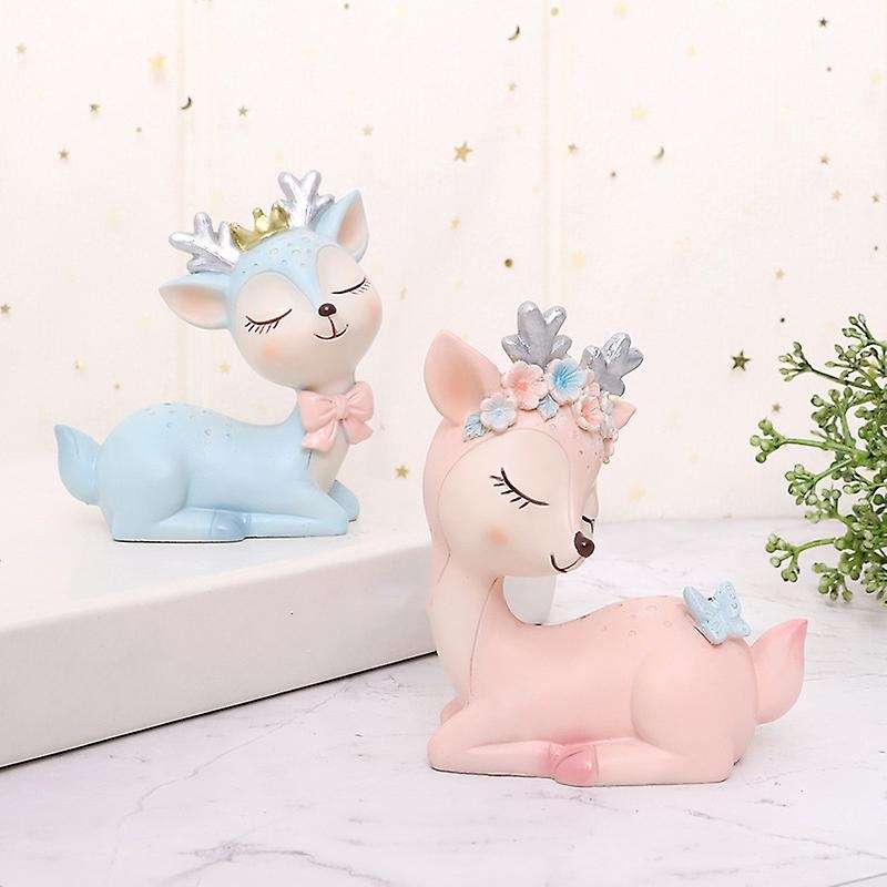 Resin Deer Garden Car Cake Decoration Miniature Animal Figurine Fairy Garden Ornament Craft for Bir