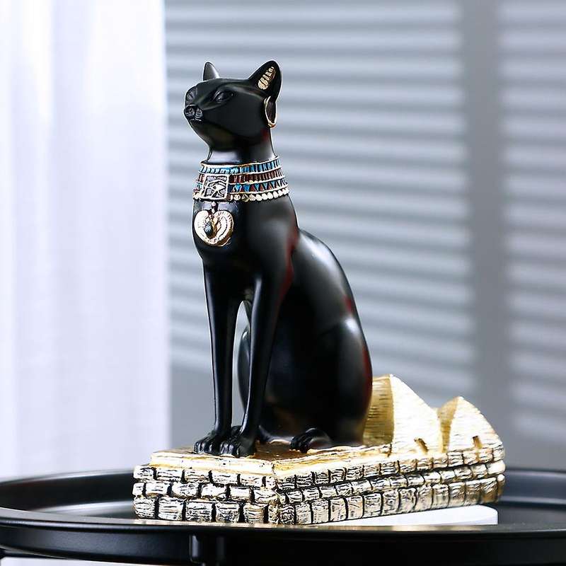 Resin Egyptian Cat God Dog Statues Animal Bottle Holder Egyptian Goddess Cat Decorative Statue Sculp