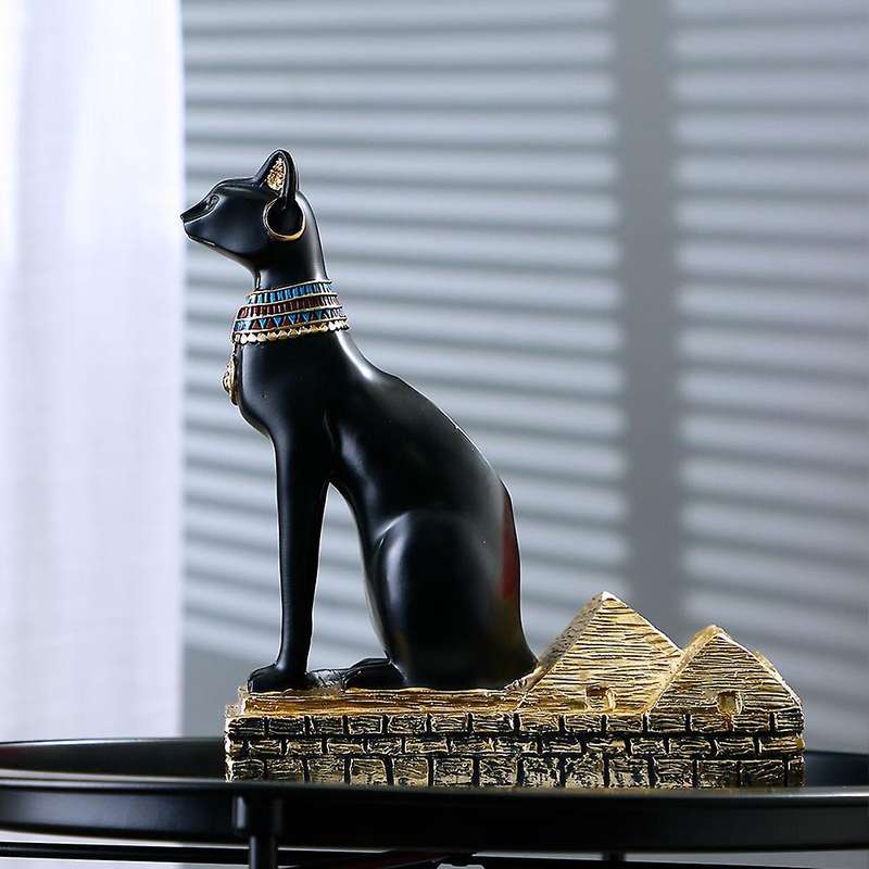 Resin Egyptian Cat God Dog Statues Animal Bottle Holder Egyptian Goddess Cat Decorative Statue Sculp