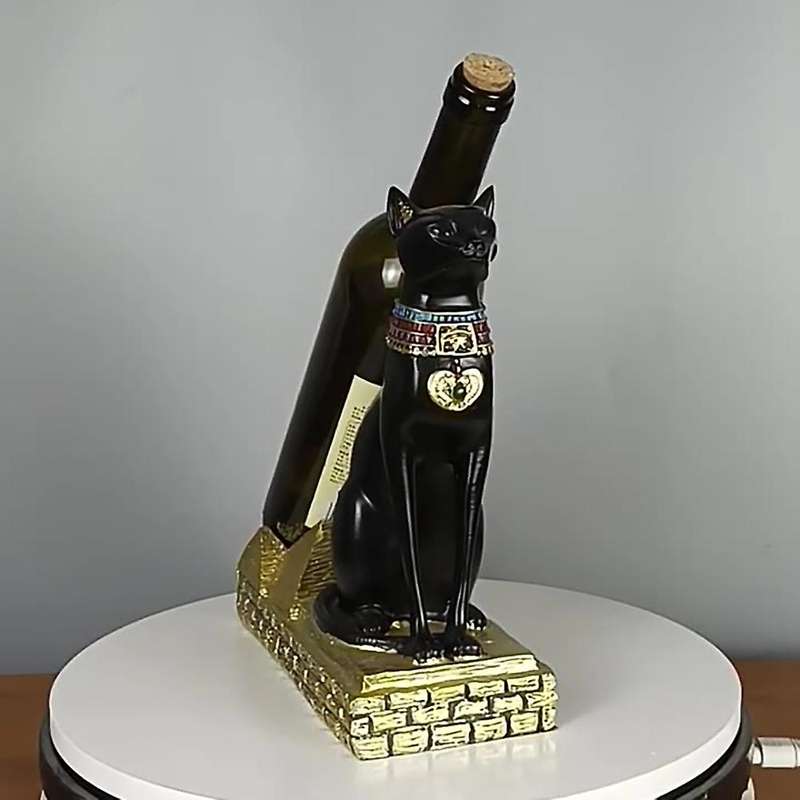 Resin Egyptian Cat God Dog Statues Animal Bottle Holder Egyptian Goddess Cat Decorative Statue Sculp
