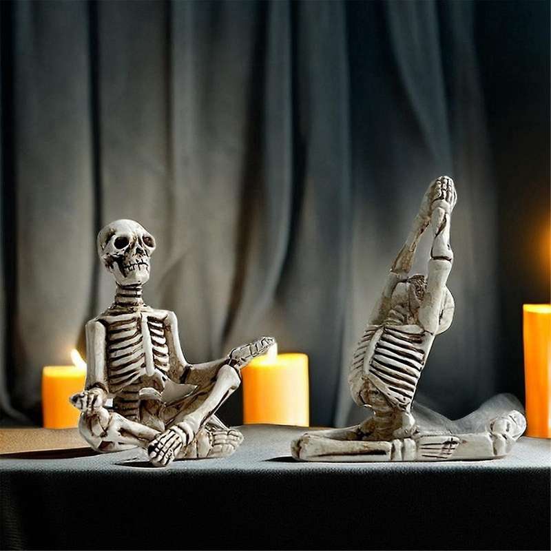 Resin Handicraft Ornaments Yoga Skull Character Ornament Skull Resin Crafts Skeleton Human Body Home