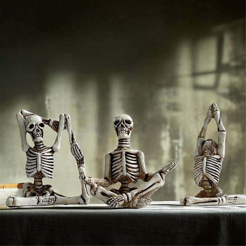 Resin Handicraft Ornaments Yoga Skull Character Ornament Skull Resin Crafts Skeleton Human Body Home