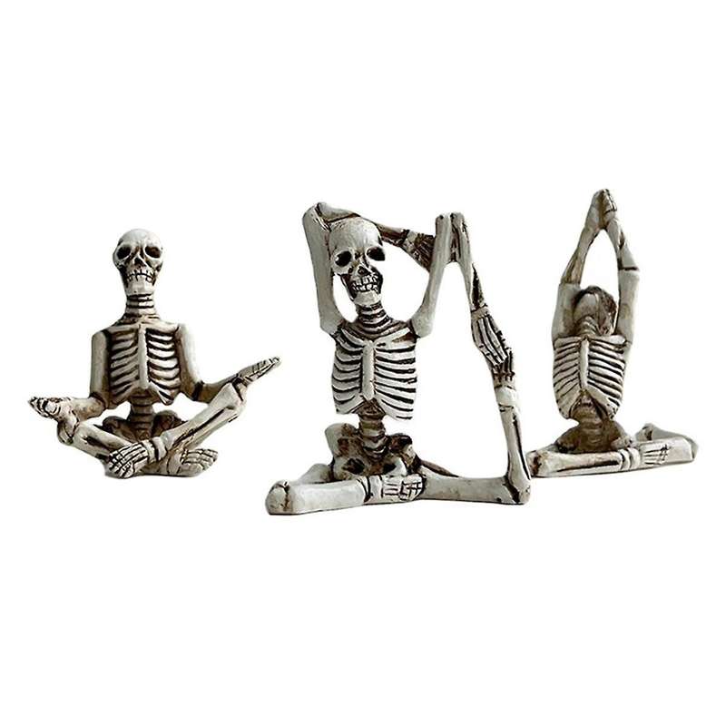 Resin Handicraft Ornaments Yoga Skull Character Ornament Skull Resin Crafts Skeleton Human Body Home