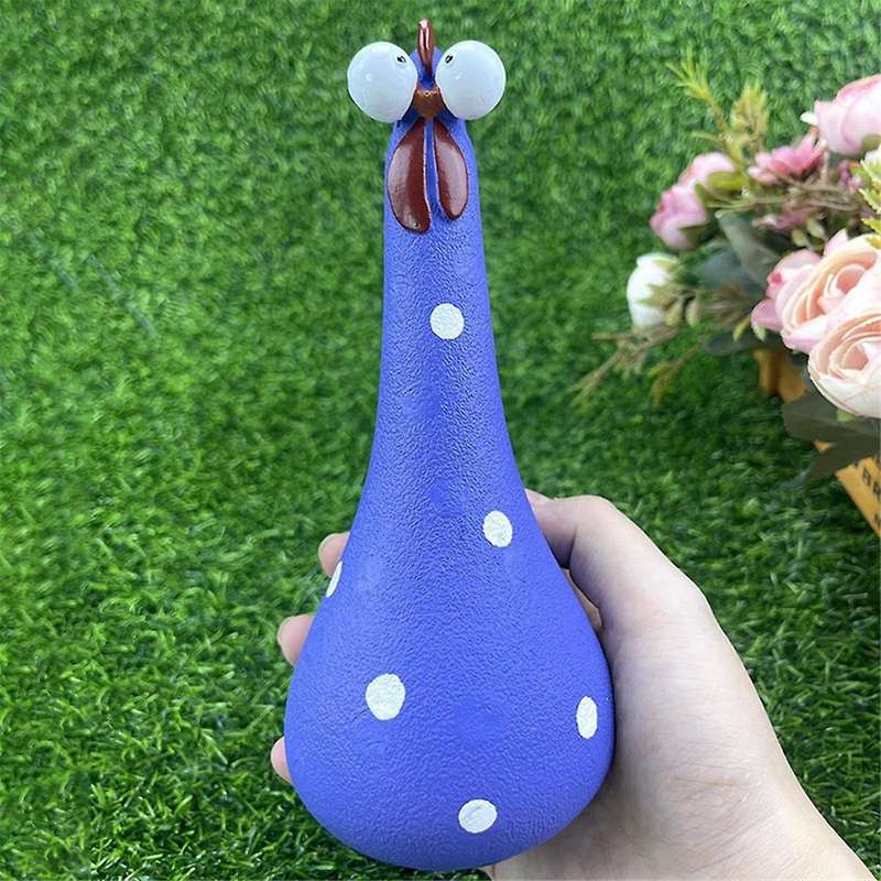 Resin Long Neck Chicken Ornaments for Garden Courtyard Outdoor Decoration Silly Hen Statues Office D