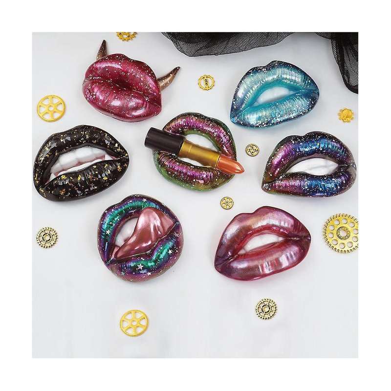 Resin Molds,6pcs 3d Lips Epoxy Silicone Mold for Resin Casting Crafts Diy Keychain Making Pendants