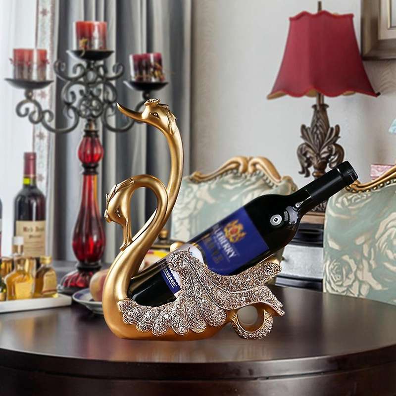 Resin Swan Wine Rack Home Ornament Living Room Wine Cabinet Decor Accessories Animal Model Sculpture