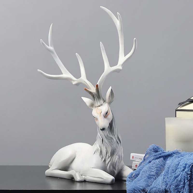 Resin Ornaments Wine Cabinet Decor Deer Figurines for Interior Nordic Animal Statues B