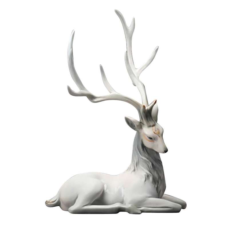 Resin Ornaments Wine Cabinet Decor Deer Figurines for Interior Nordic Animal Statues B