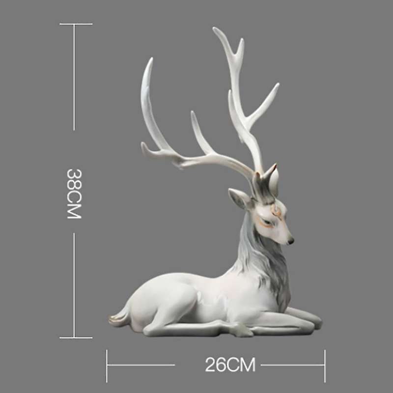 Resin Ornaments Wine Cabinet Decor Deer Figurines for Interior Nordic Animal Statues B
