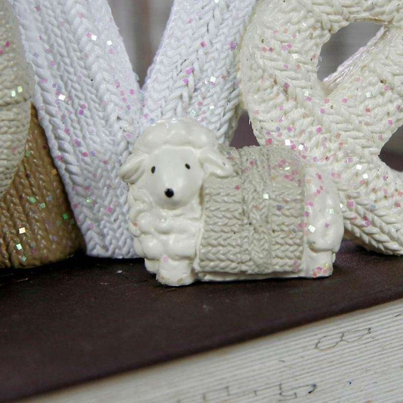 Resin Nativity Set with Lamb Elegant Profile Indoor Gifts Small Ornament Statue for Home Desktop Dec
