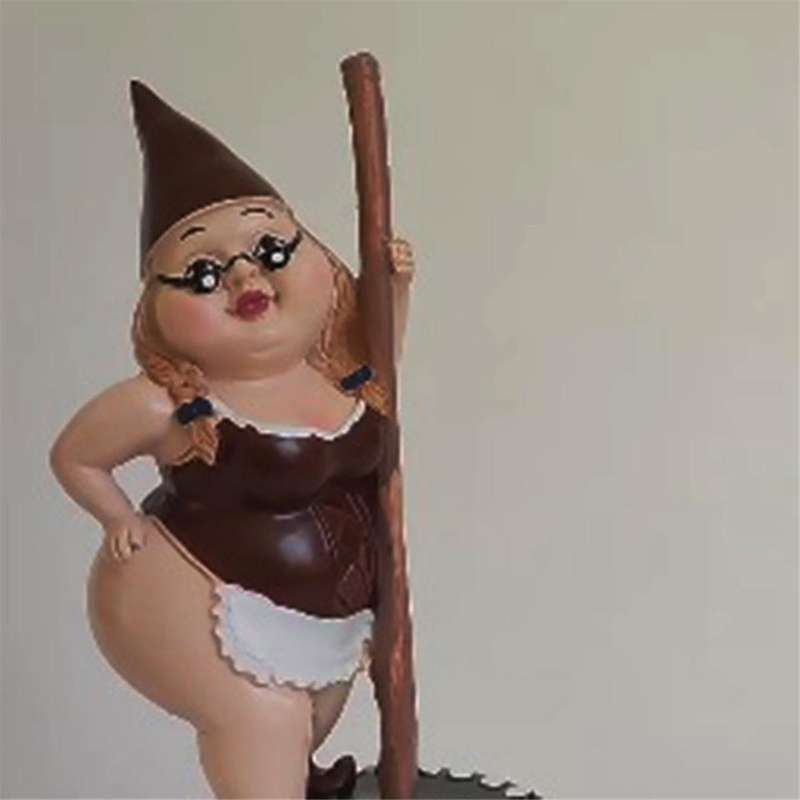Resin Pole Dance Gnome Statue, Dancing Sexy Stripper Girl & Female Lady Woman Figure for Showcase Pe