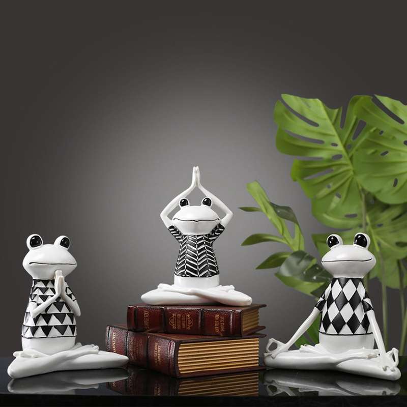 Resin Yoga Frog Figurines Nordic Garden Crafts Decorations Porch Store Animal Ornaments for Home Dec