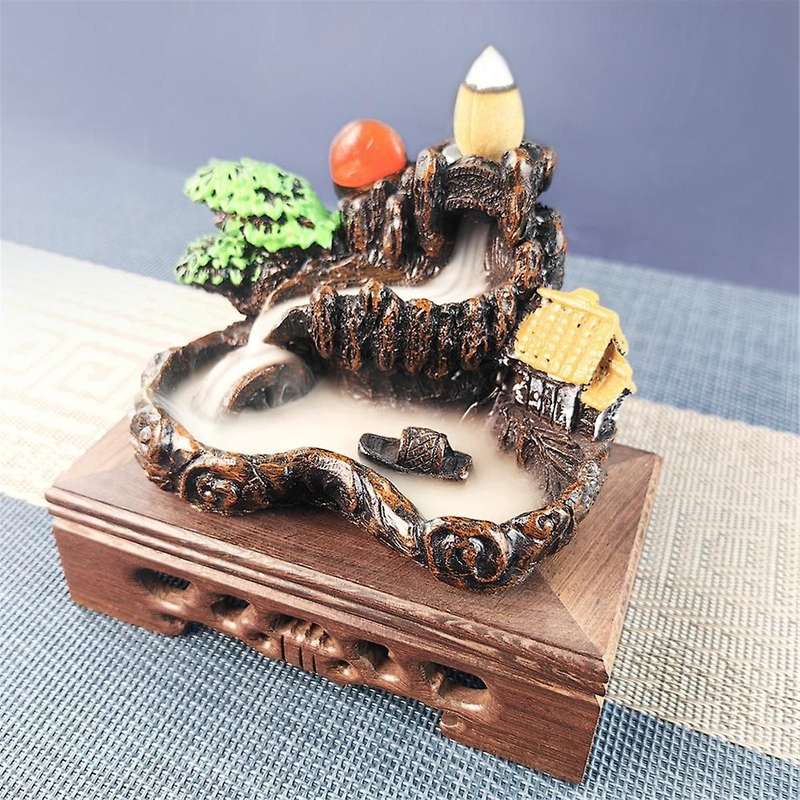 Resin Waterfall Backflow Incense Burner, Diffuser Ornament, Decorative Ornament, Home Decor, Room D