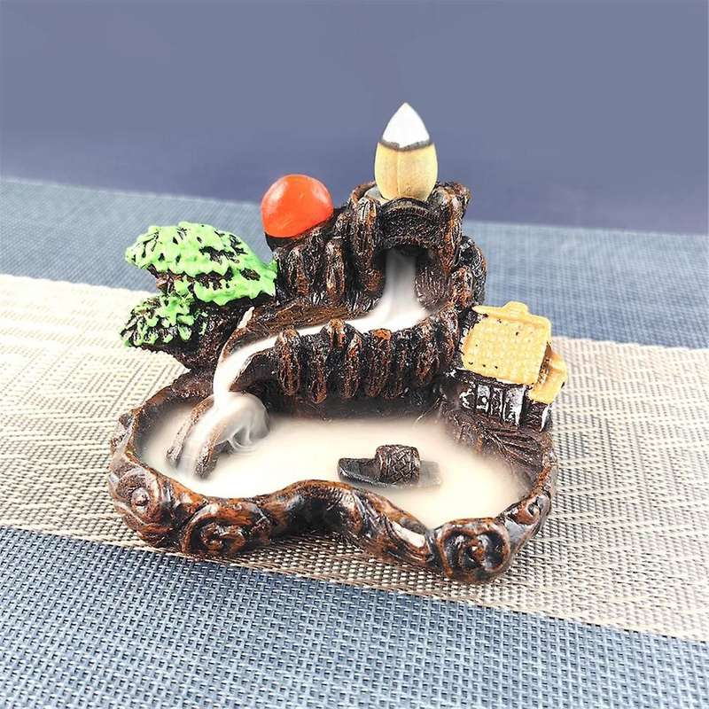 Resin Waterfall Backflow Incense Burner, Diffuser Ornament, Decorative Ornament, Home Decor, Room D